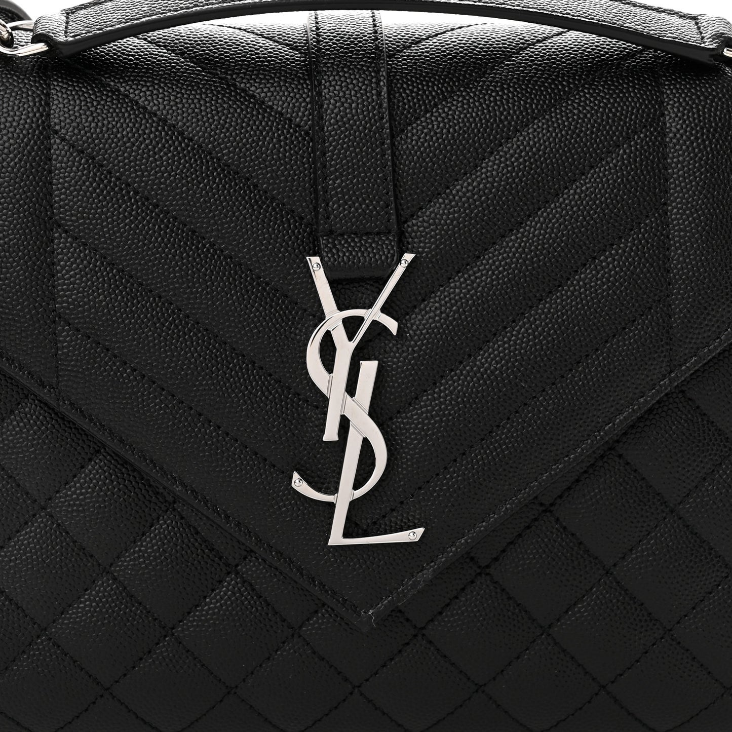Grain De Poudre Textured Mixed Matelasse Triquilt Medium Monogram Satchel Black