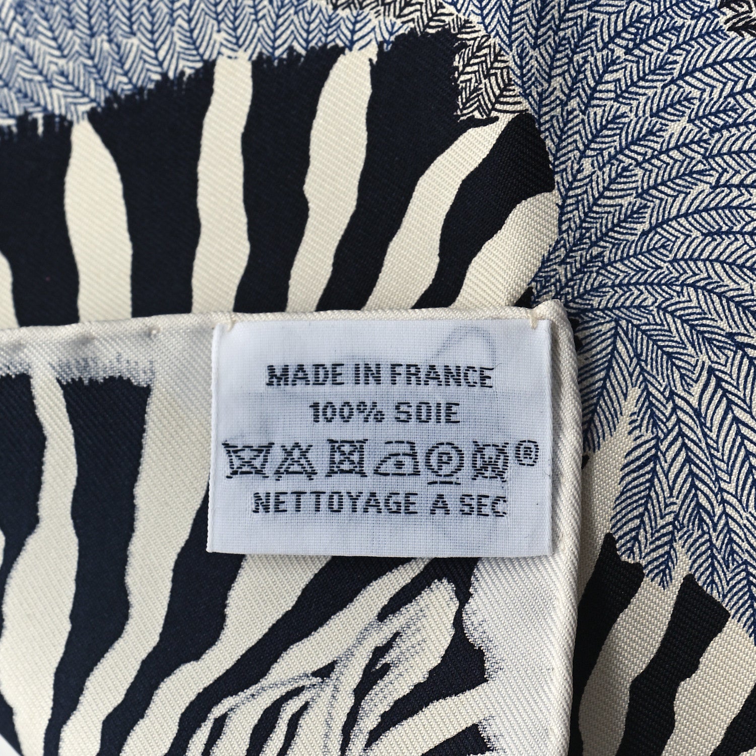 Hermes Silk Zebra Pegasus Nano Scarf 20 Black White 1622187