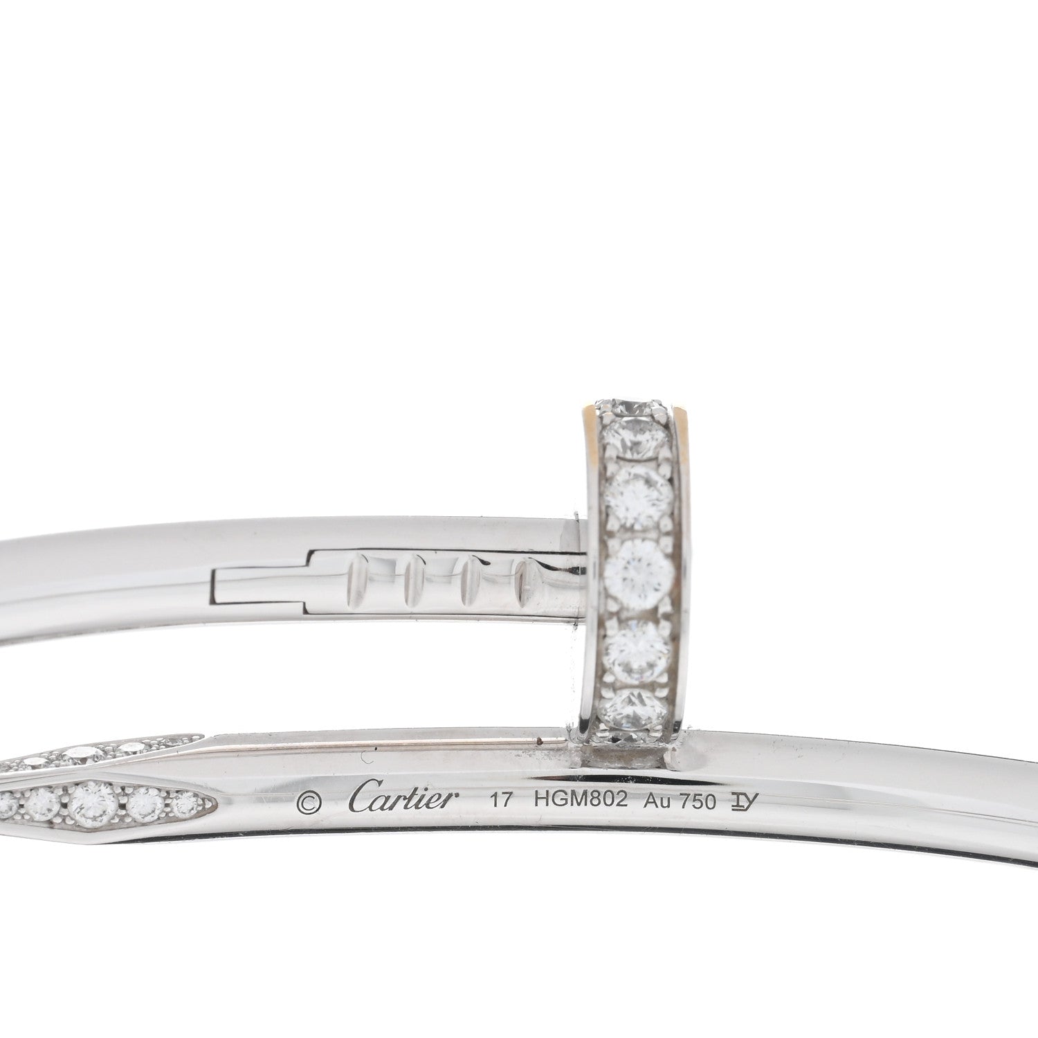 Cartier 18K White Gold Diamond Juste Un Clou Bracelet 17 3 of 3