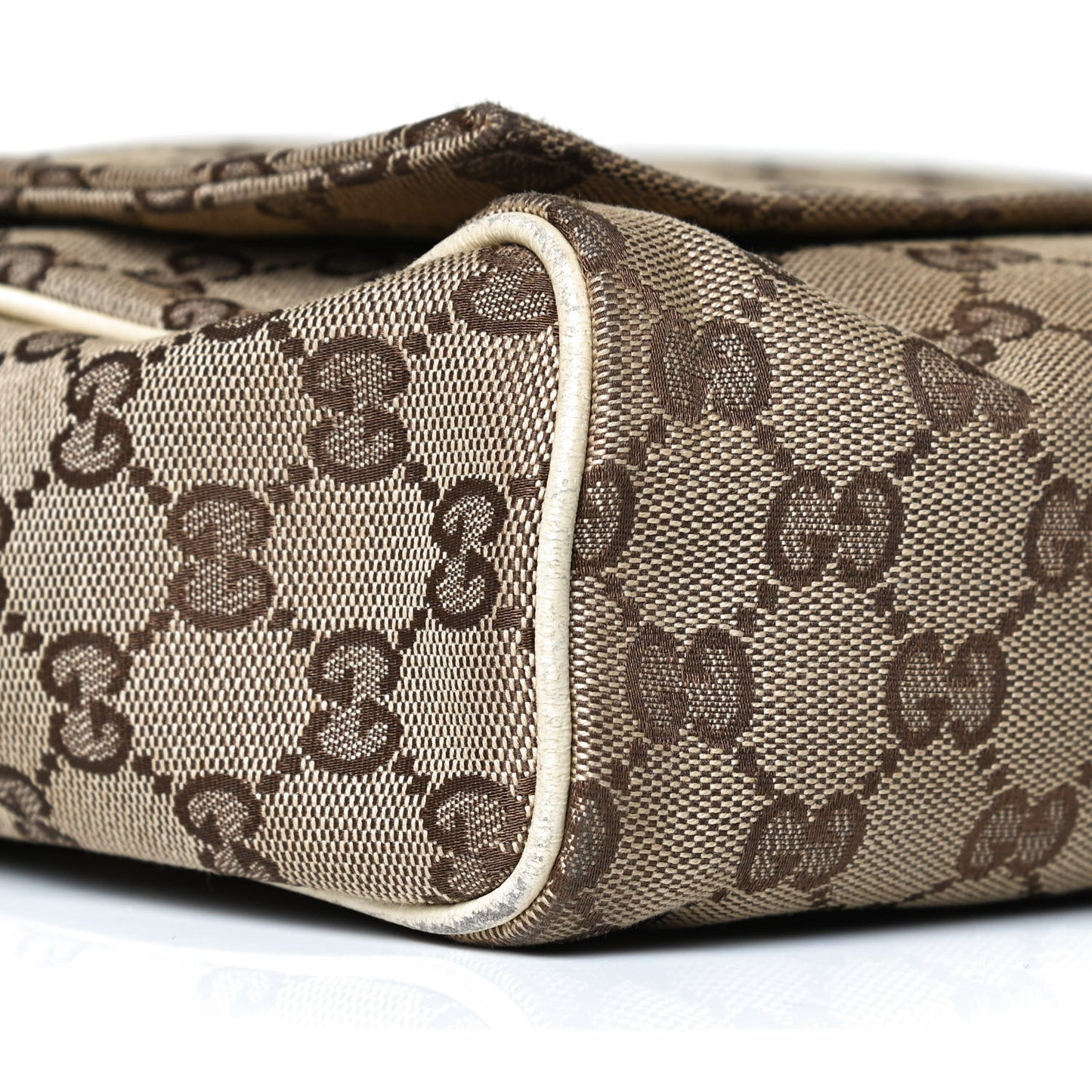 Monogram Small Flap Messenger Bag Beige Off White