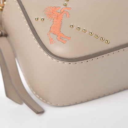 Chloe Smooth Calfskin Little Horses Embroidered Signature Belt Bag Pastel Grey 8 of 9