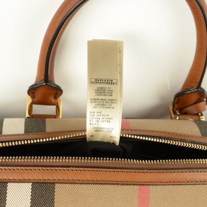Burberry House Check Medium Alchester Bowling Bag Tan 9 of 20
