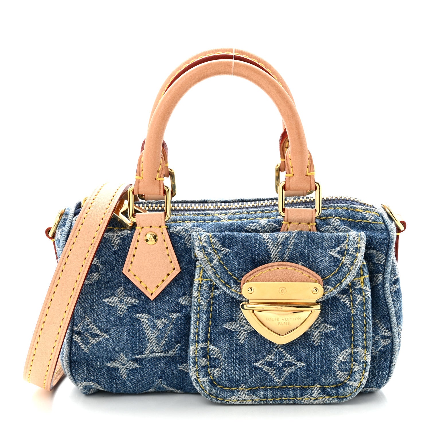 Louis Vuitton Monogram Denim Nano Speedy Blue 1 of 9