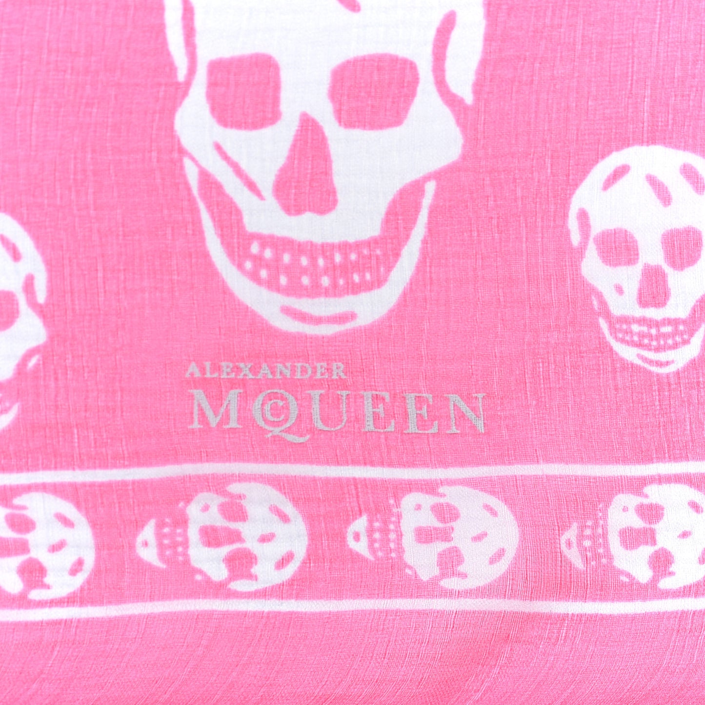 Silk Chiffon Skull Scarf Pink