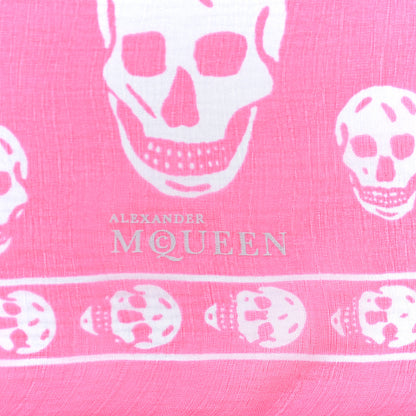 Alexander McQueen Silk Chiffon Skull Scarf Pink 3 of 4