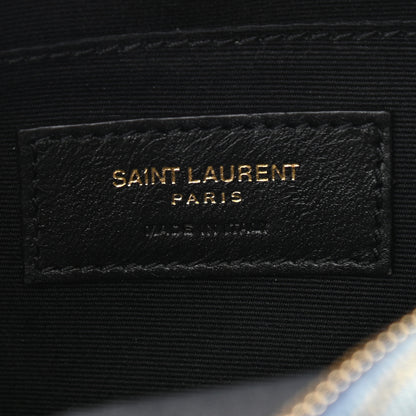 Saint Laurent Denim Quilted Monogram Round Crossbody Bag Rodeo Blue 6 of 11