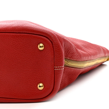 Prada Vitello Daino Side Zip Shopper Tote Fuoco 11 of 11