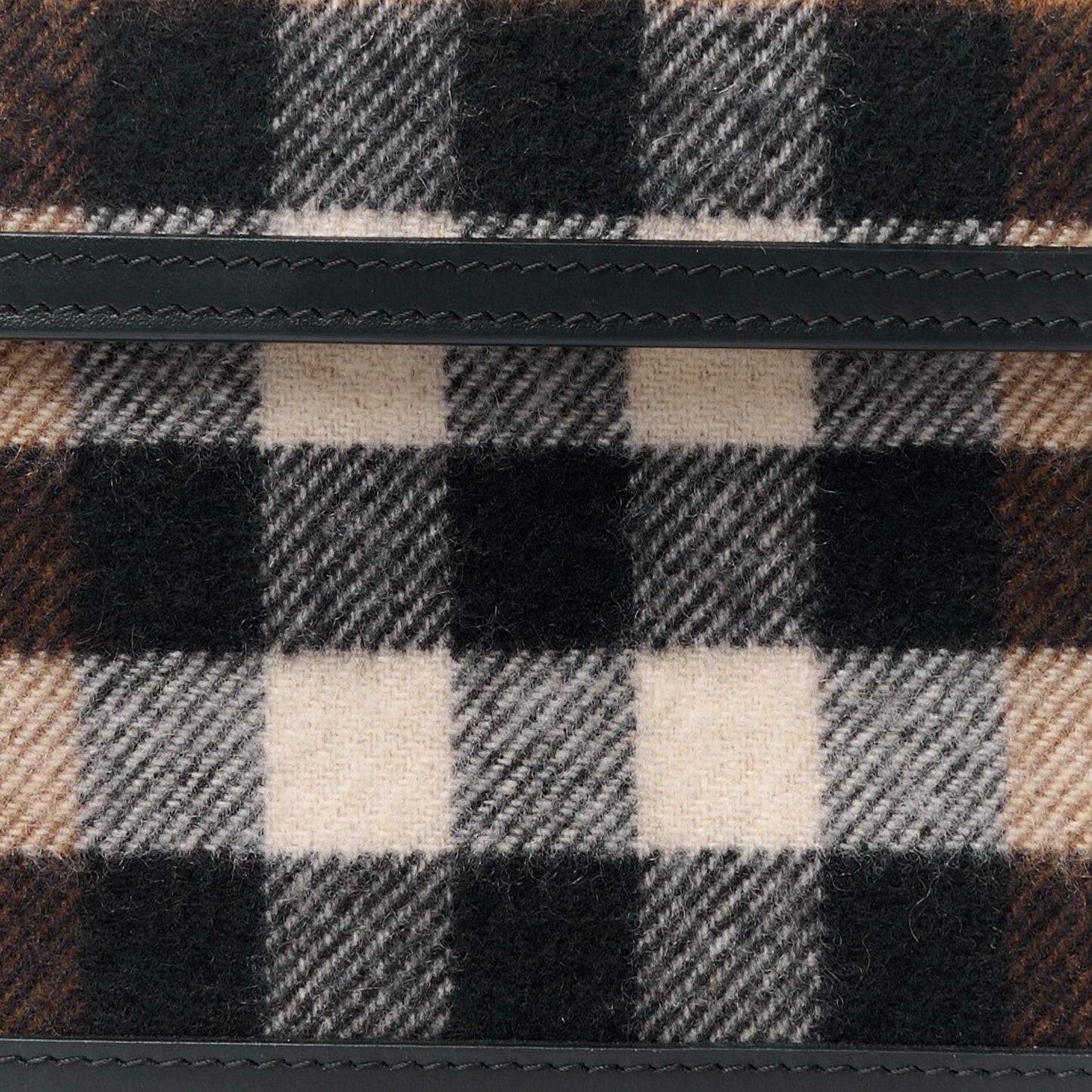 Smooth Calfskin Cashmere Check Mini Pocket Bag Brown