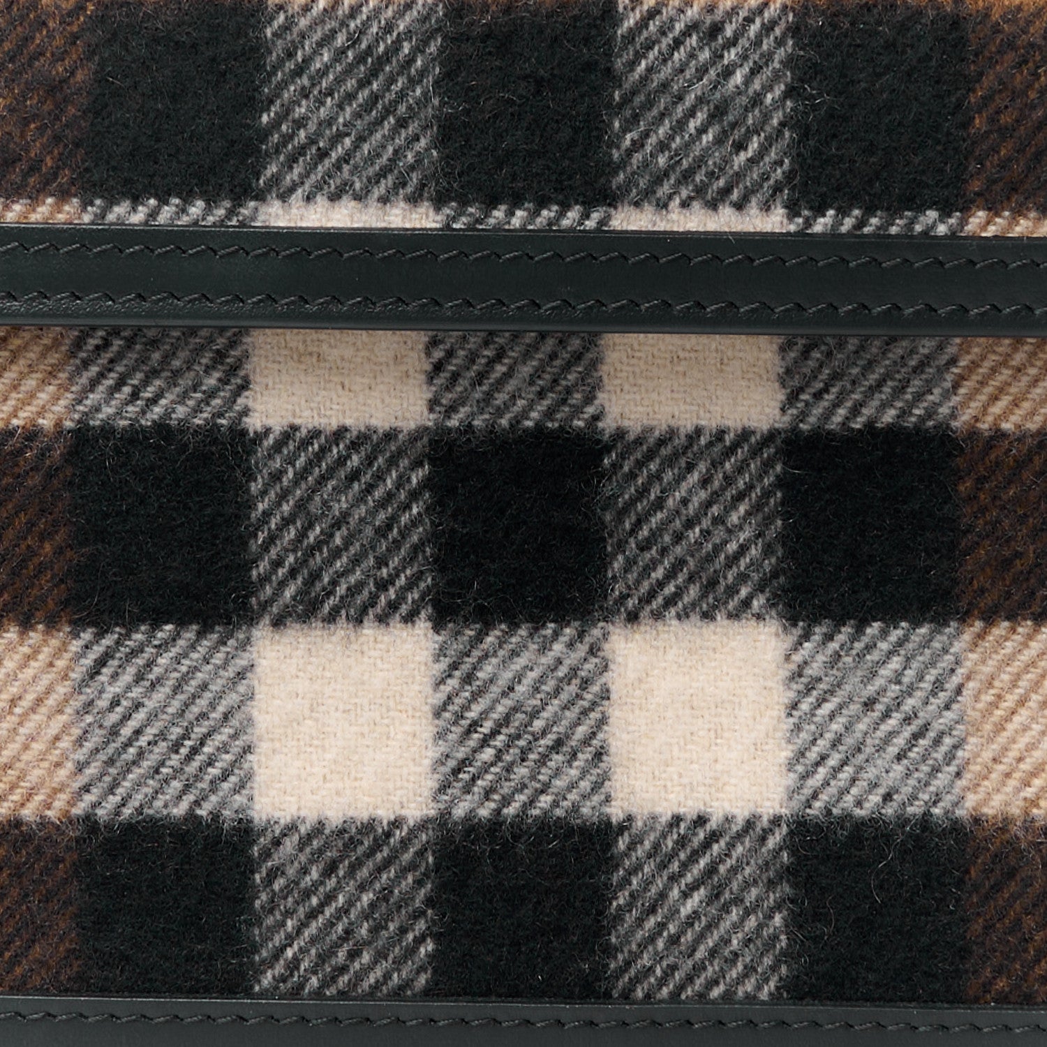 Burberry Smooth Calfskin Cashmere Check Mini Pocket Bag Brown 10 of 13