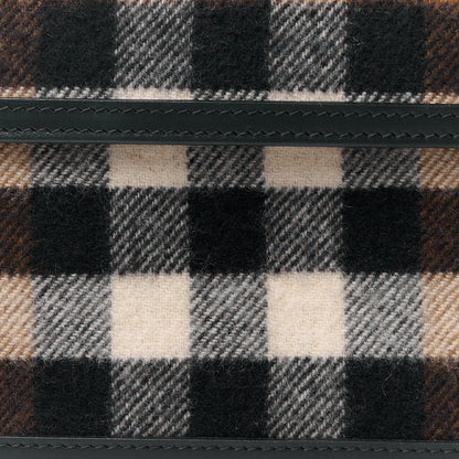 Burberry Smooth Calfskin Cashmere Check Mini Pocket Bag Brown 10 of 13