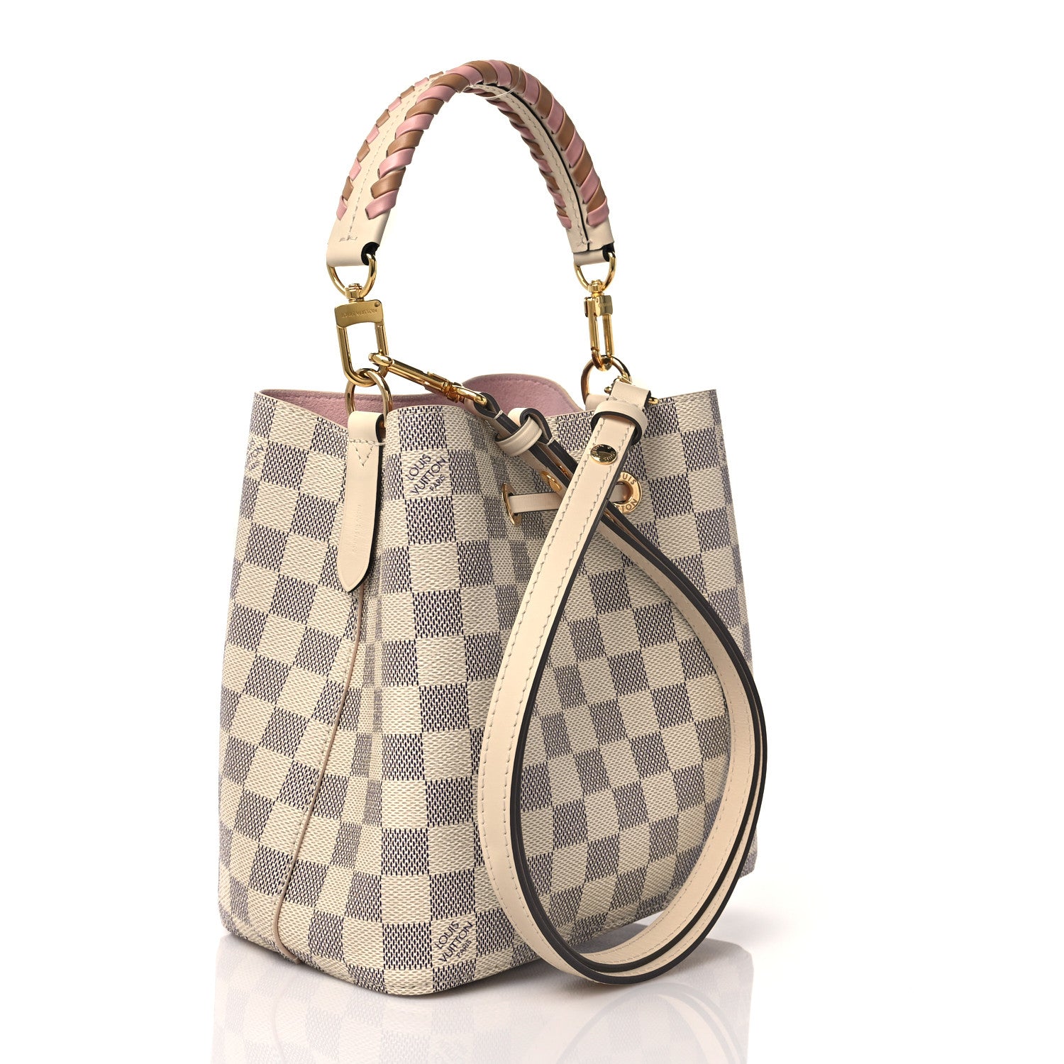 Louis Vuitton Damier Azur Braided Neonoe BB Pink 3 of 10