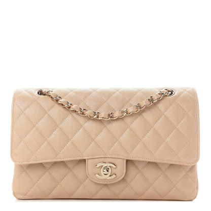 Chanel Iridescent Caviar Quilted Medium Double Flap Beige 1 of 9