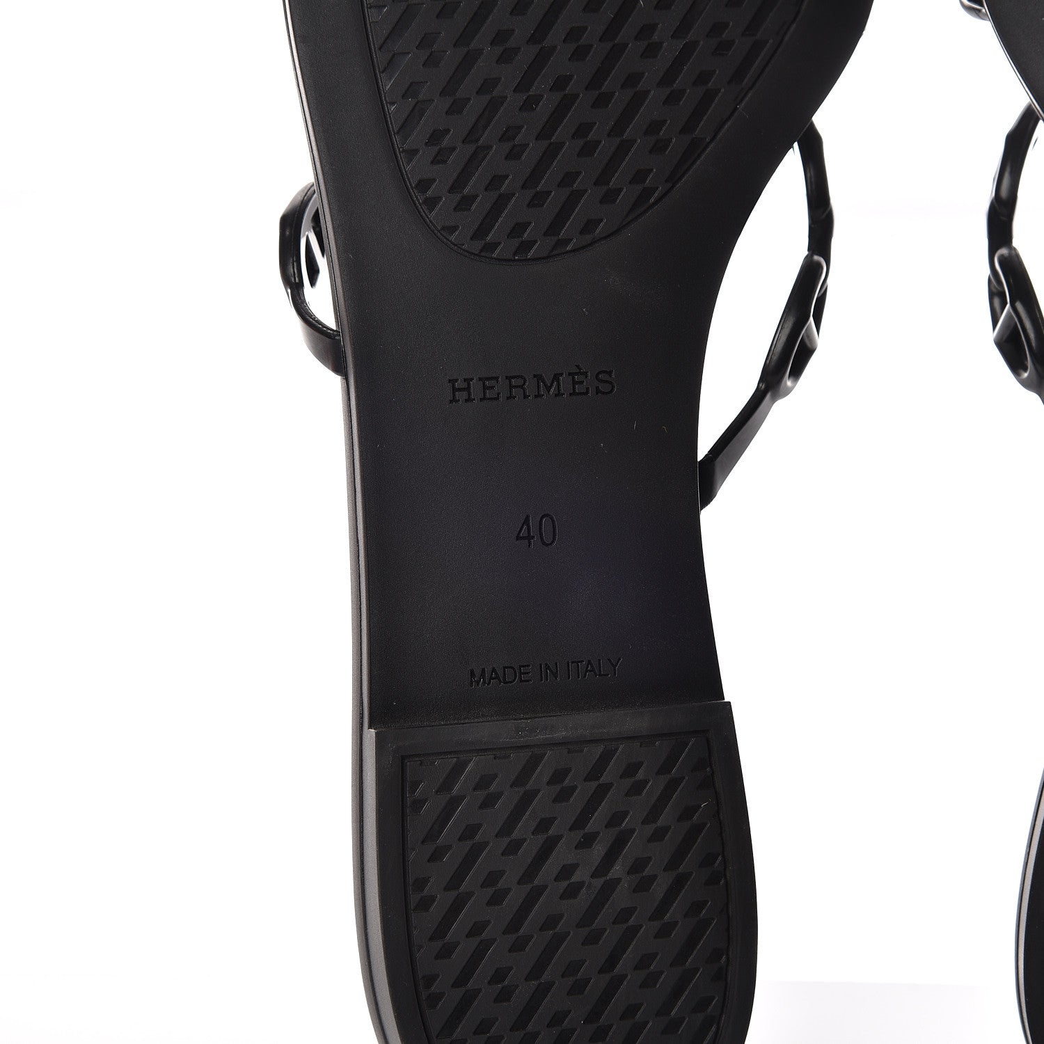 Hermes Rubber Chaine d'Ancre Rivage Sandals 40 Black 6 of 8