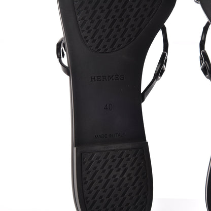 Hermes Rubber Chaine d'Ancre Rivage Sandals 40 Black 6 of 8