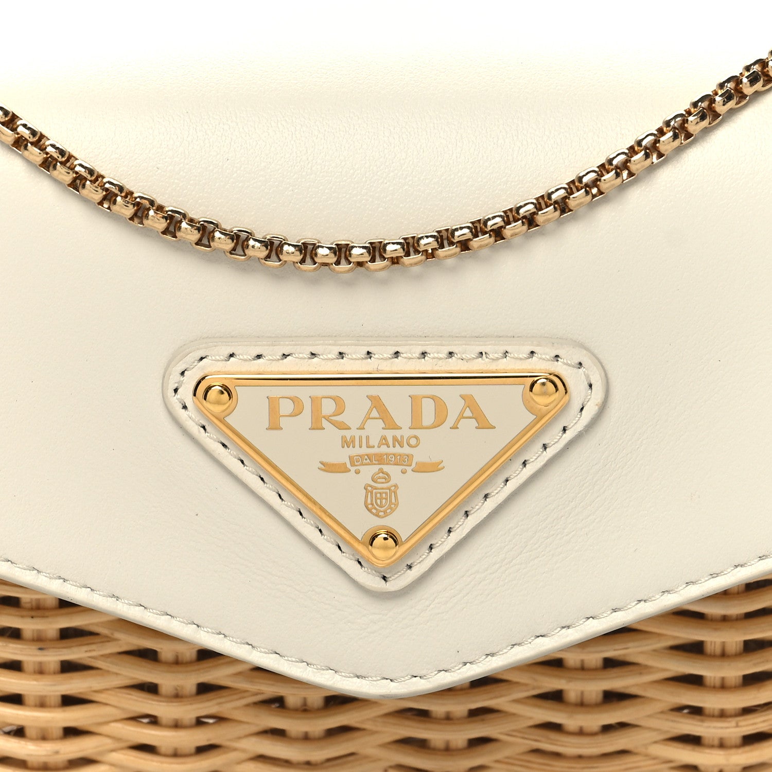 Prada Midollino City Calfskin Mini Bag Naturale White 7 of 11