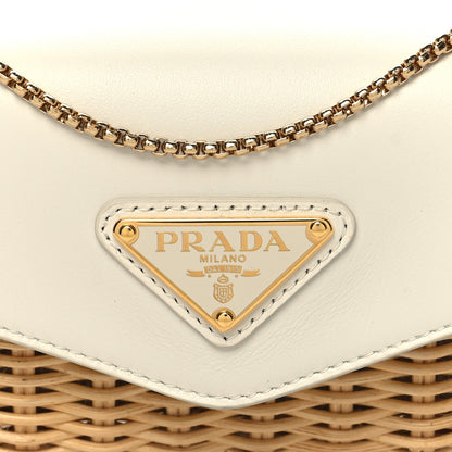 Prada Midollino City Calfskin Mini Bag Naturale White 7 of 11