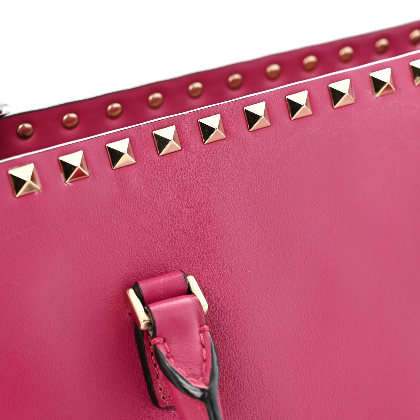 Vitello Rockstud Tote Deep Cyclamin