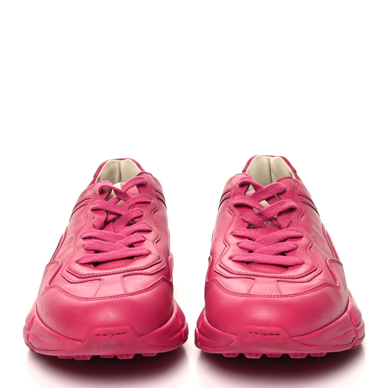 Gucci Calfskin Logo Womens Rhyton Sneakers 38.5 Box Pink 2 of 10