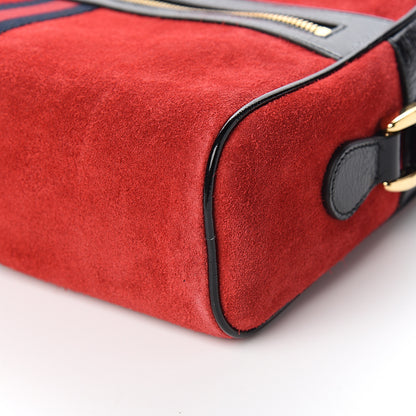 Gucci Suede Patent Web Small Ophidia Shoulder Bag Hibiscus Red Black 8 of 9