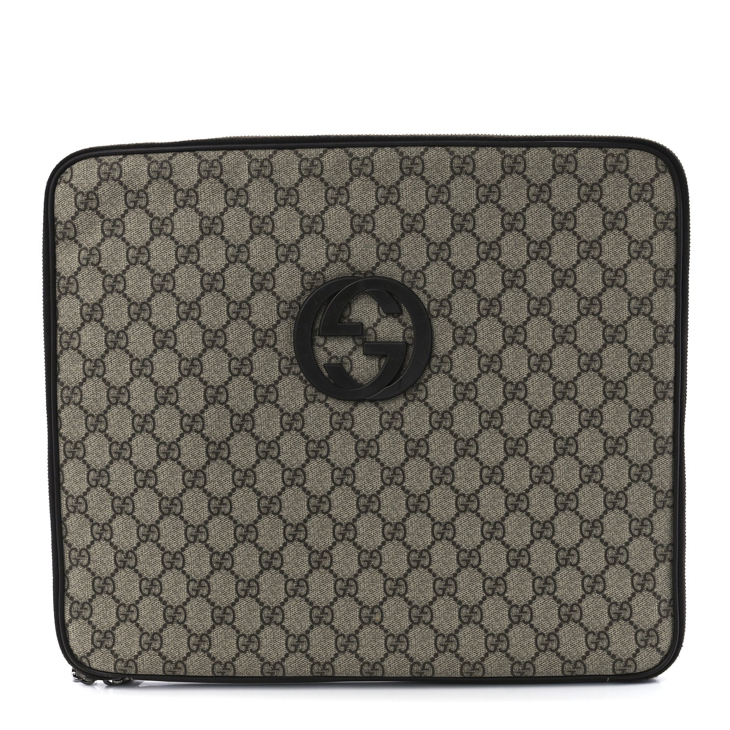 GG Plus Monogram Medium Interlocking G Laptop Case Dark Brown