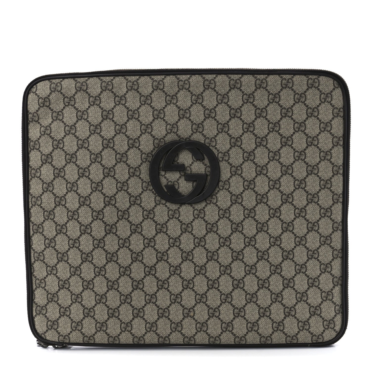 Gucci GG Plus Monogram Medium Interlocking G Laptop Case Dark Brown 1 of 13
