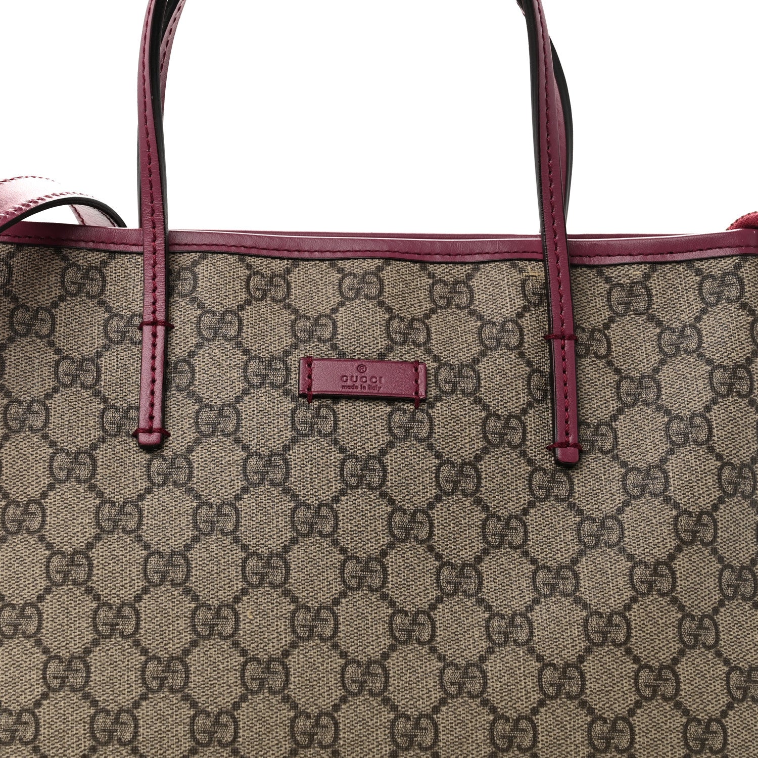 Gucci GG Supreme Monogram Small Zippered Tote Beige New Rosette 8 of 12
