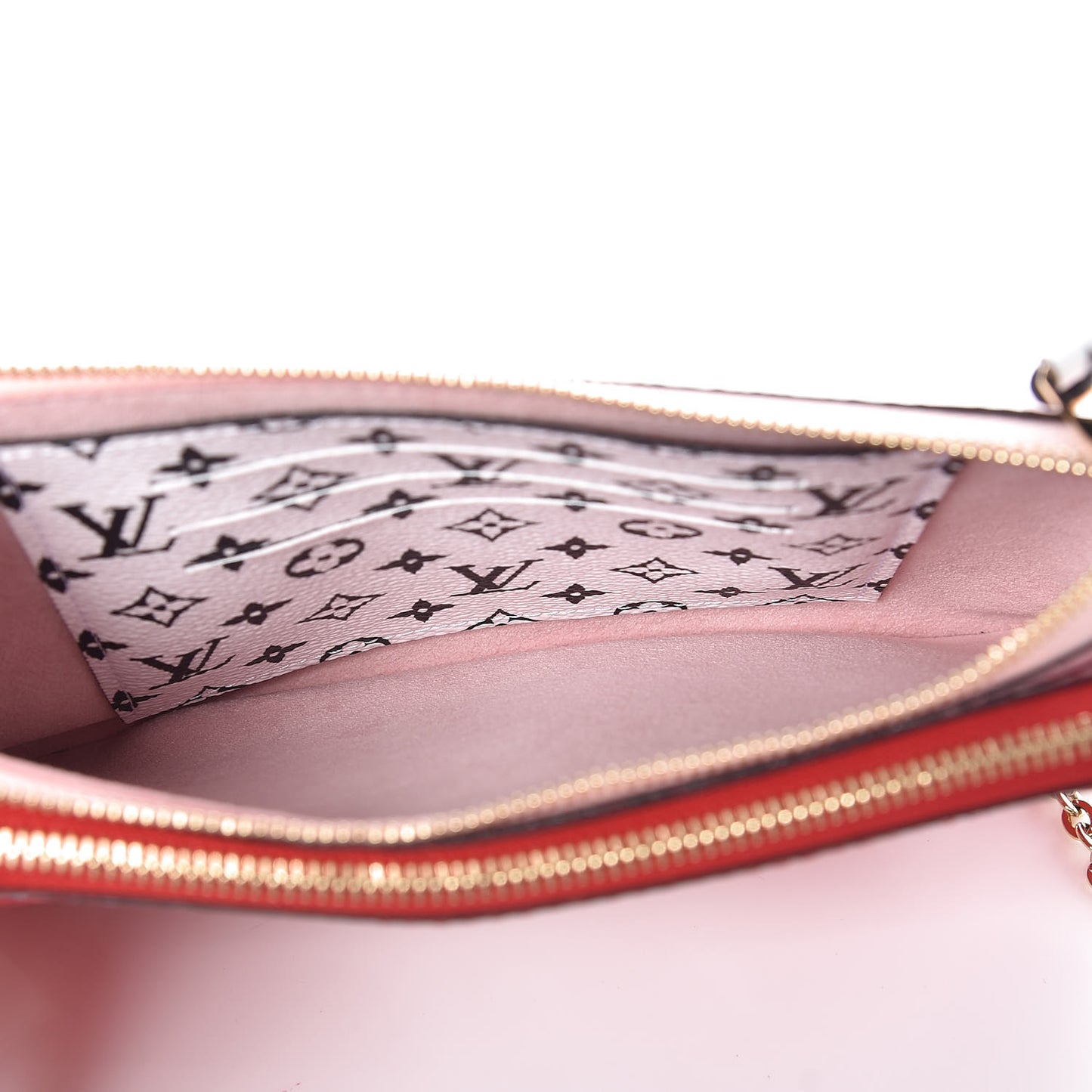 Monogram Giant Double Zip Pochette Rouge