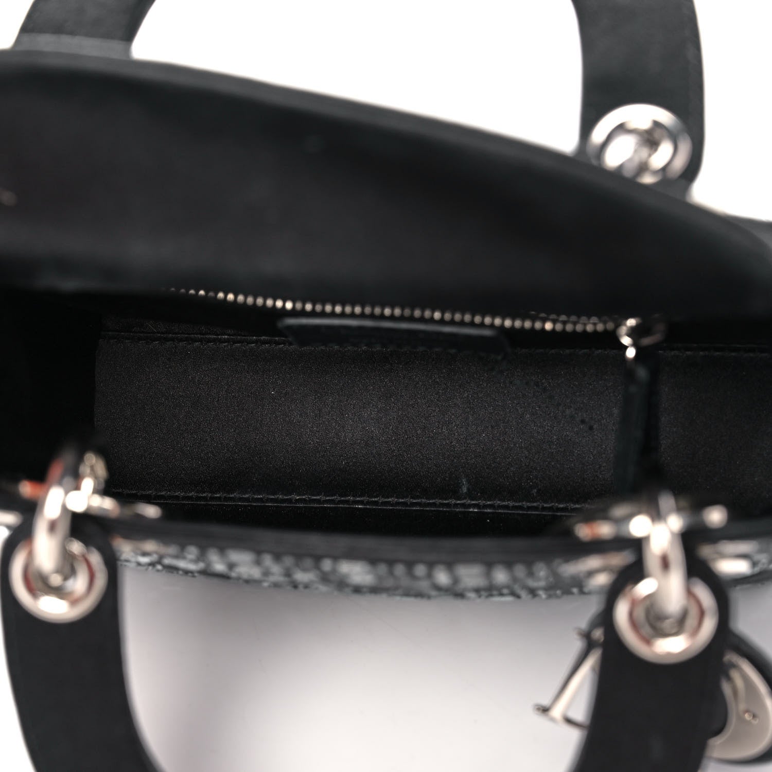 Christian Dior Satin Crystal Cannage Mini Lady Dior Black 5 of 13