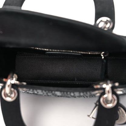 Christian Dior Satin Crystal Cannage Mini Lady Dior Black 5 of 13