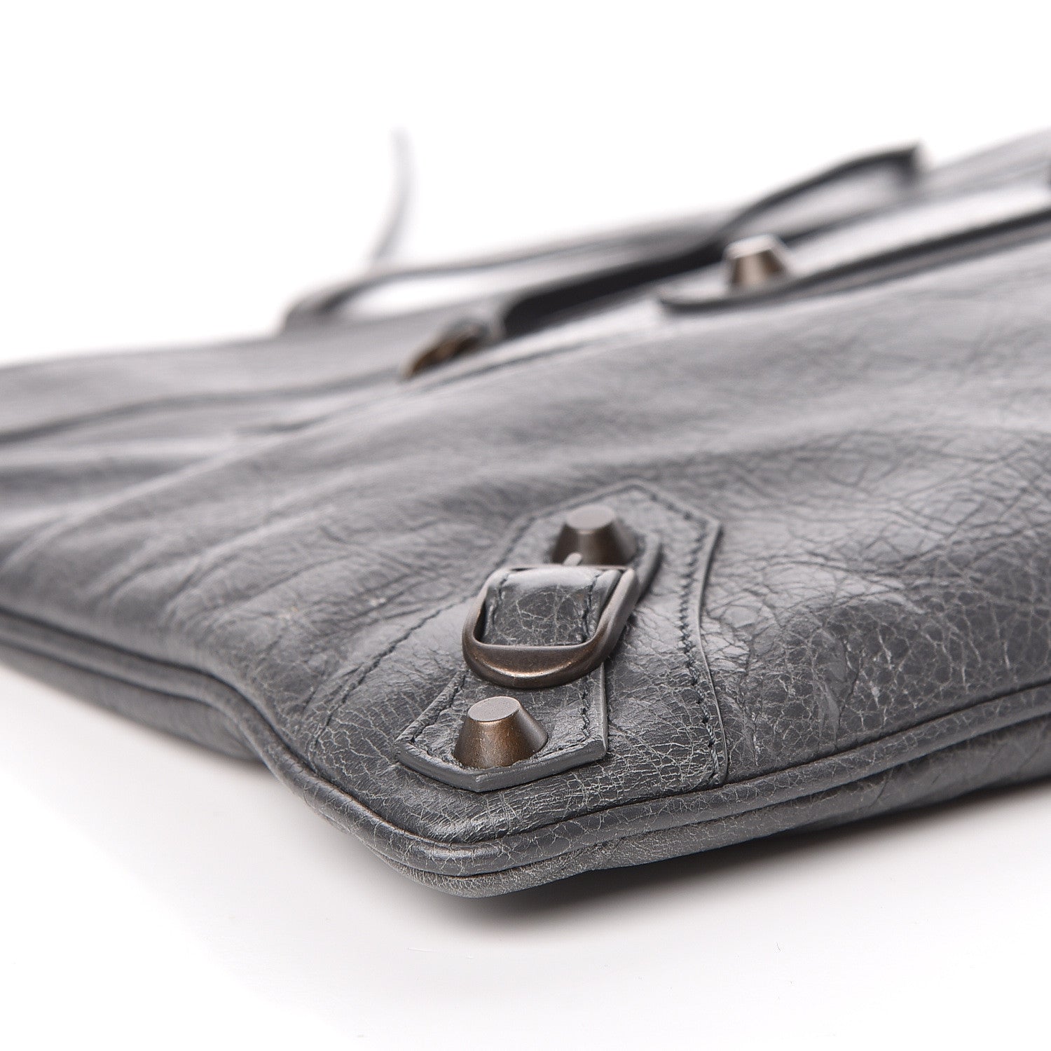 Balenciaga Agneau Classic Hardware Flat Handle Clutch Gris Tarmac 9 of 10