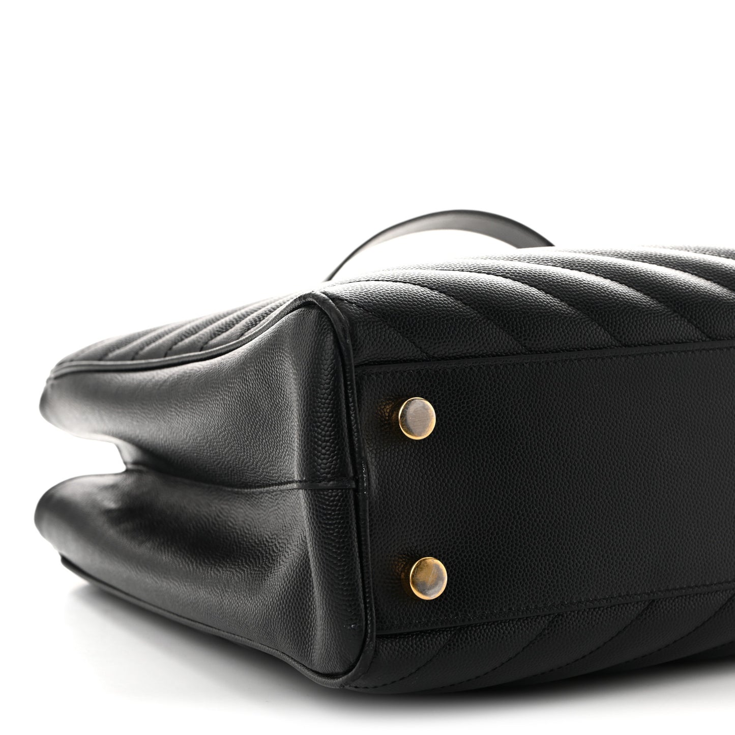 Grain De Poudre Matelasse Chevron Monogram Shopping Bag Black