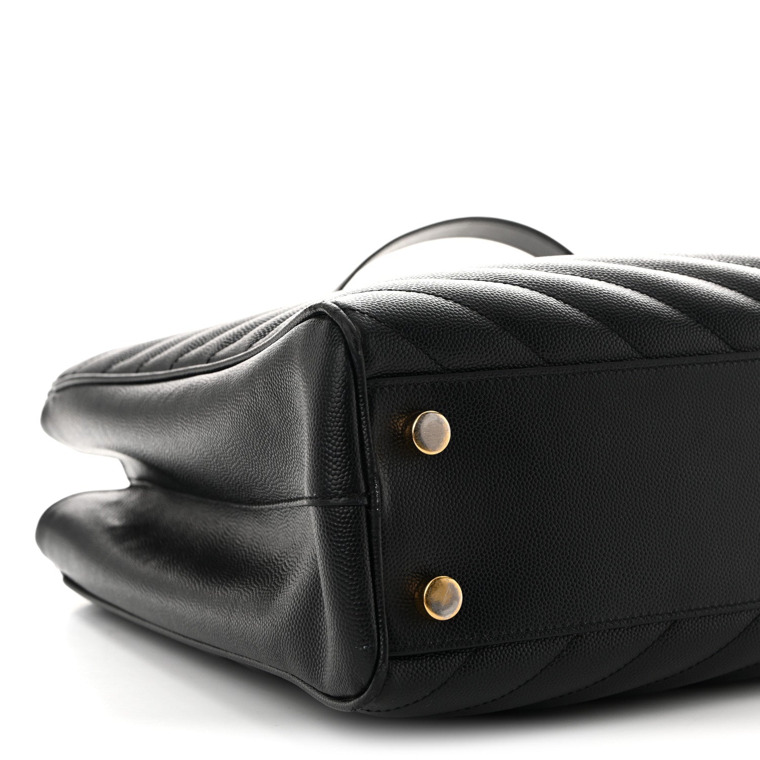 Saint Laurent Grain De Poudre Matelasse Chevron Monogram Shopping Bag Black 11 of 12