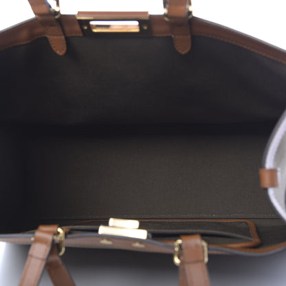 Fendi Canvas Vitello King FF Embroidered Medium Peekaboo X-Tote Amazzonia Cuoio 6 of 12