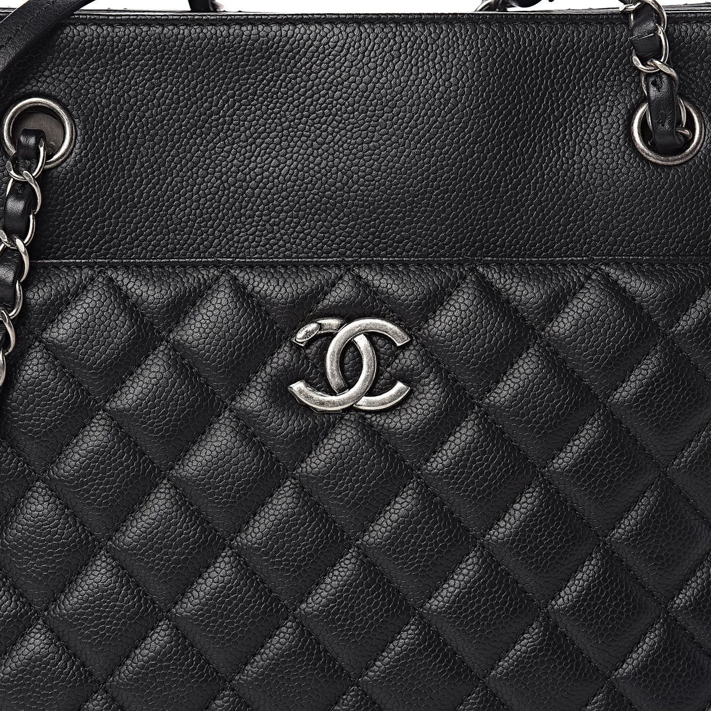 Caviar Quilted Urban Companion Shopping Tote Black