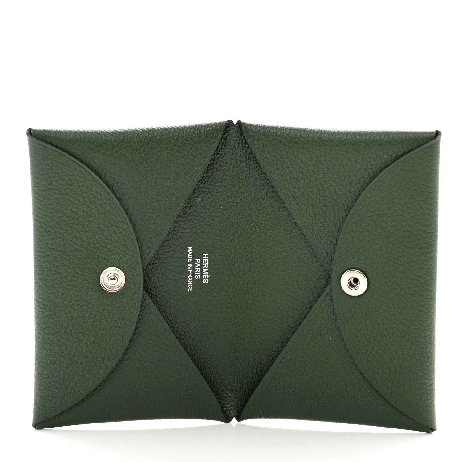 Hermes Evercolor Calvi Card Case Vert Anglais 5 of 6