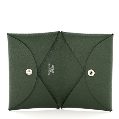Hermes Evercolor Calvi Card Case Vert Anglais 5 of 6