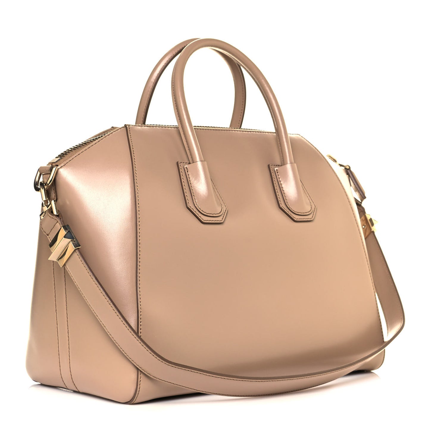 Shiny Lord Calfskin Medium Antigona Dark Beige