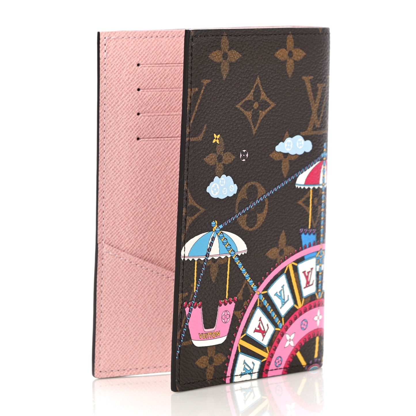 Monogram 2020 Christmas Animation Big Wheel Passport Cover Rose Ballerine