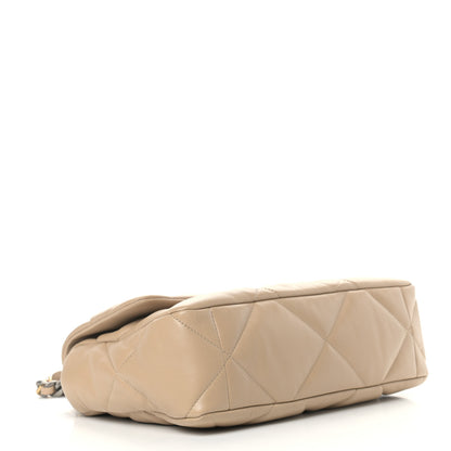Chanel Lambskin Quilted Large Chanel 19 Flap Dark Beige 4 of 10