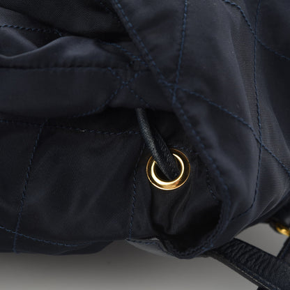 Prada Tessuto Nylon Vela Quilted Chain Backpack Navy 13 of 13