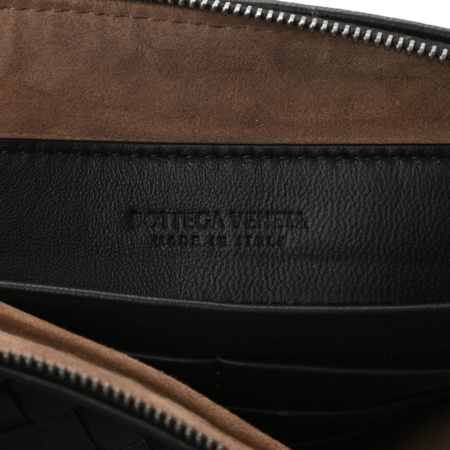 Nappa Intrecciato Biletto Chain Crossbody Antique Black