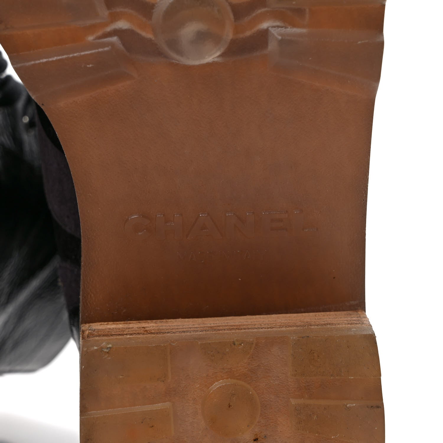 Chanel Patent Lace Up Chain Boots 40 Black 7 of 9