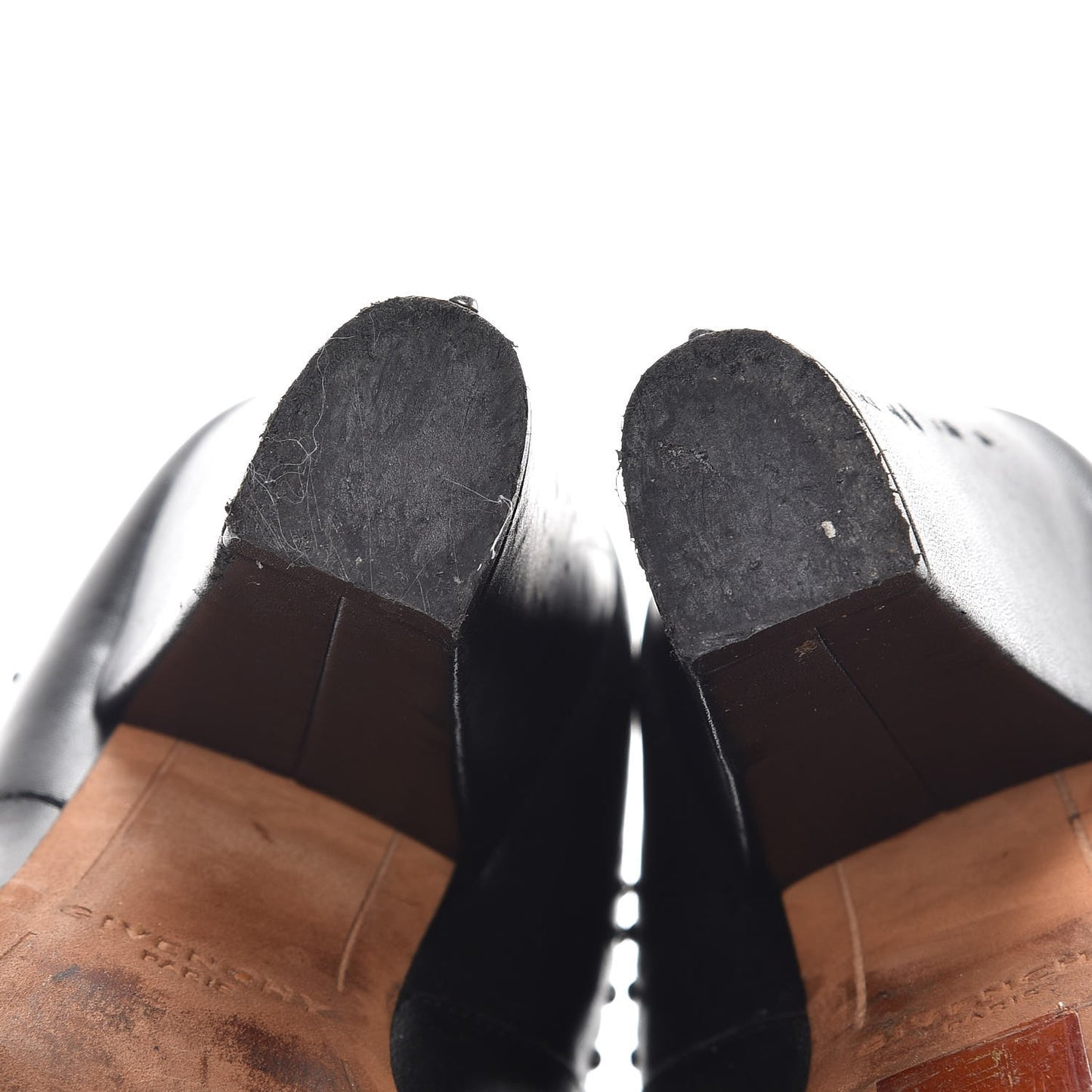 Calfskin Studded Chelsea Ouv Peep Toe Booties 38 Black