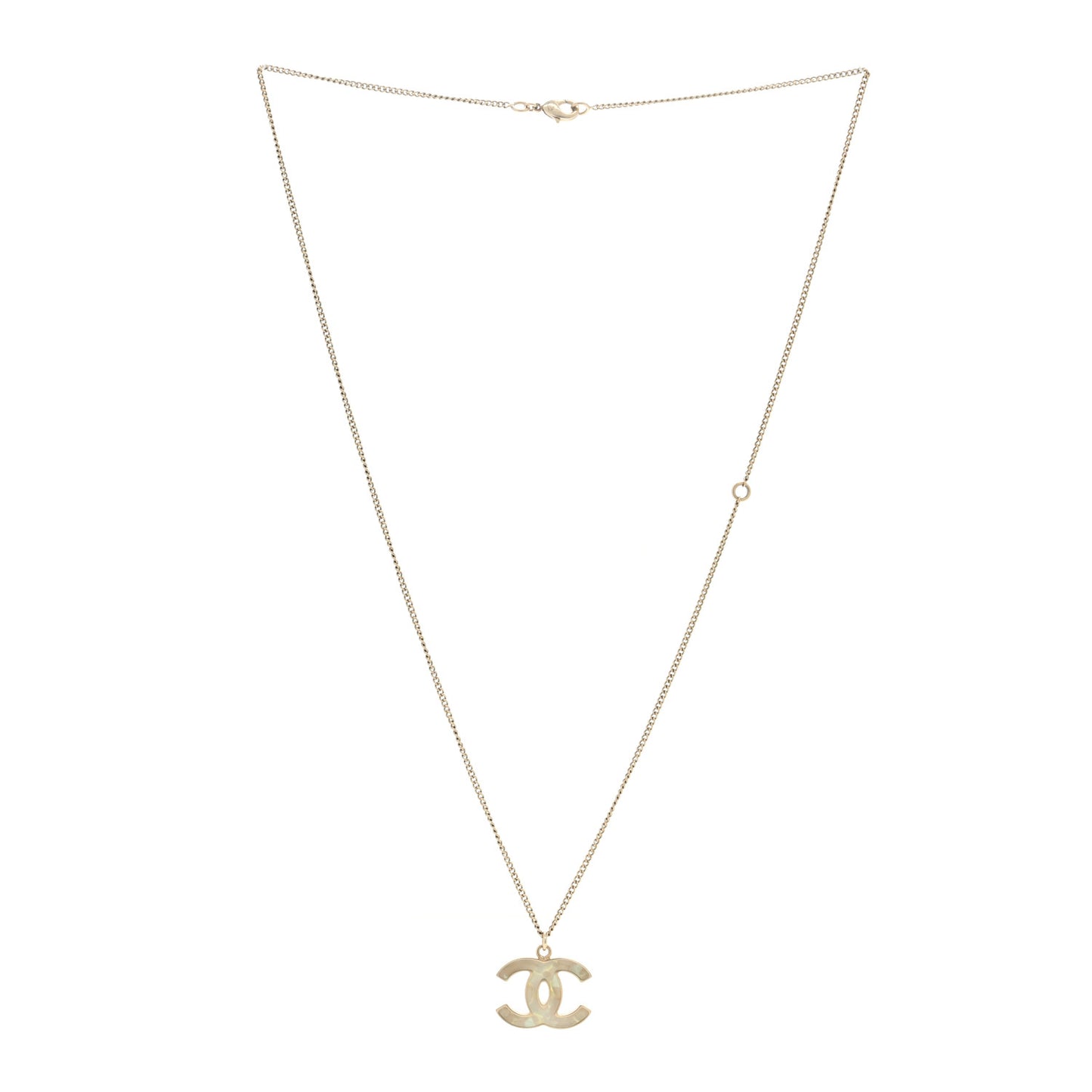 Mother of Pearl CC Necklace Gold