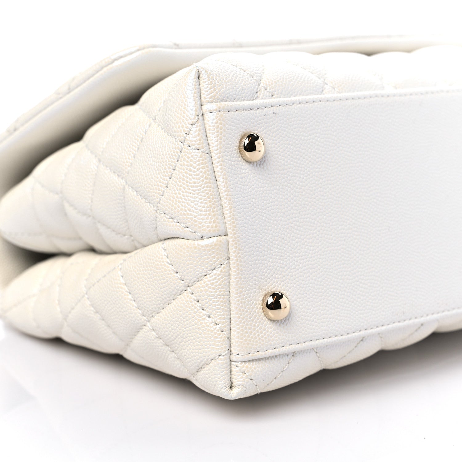 Chanel Iridescent Caviar Quilted Small Coco Handle Flap White 8 of 10