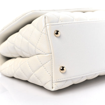 Chanel Iridescent Caviar Quilted Small Coco Handle Flap White 8 of 10