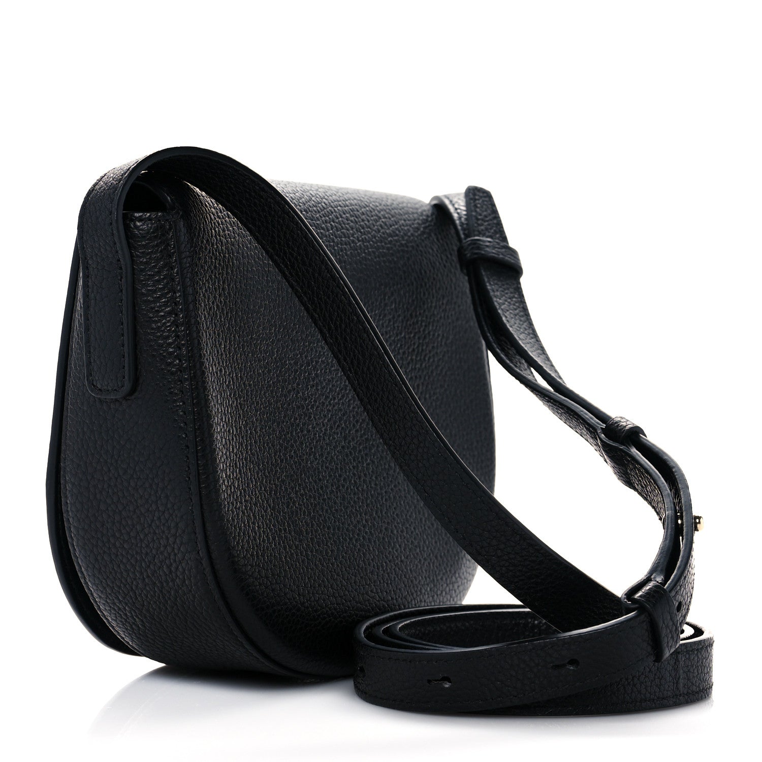 Salvatore Ferragamo Hammered Calfskin Crossbody Bag Gancini Black 3 of 9