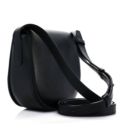 Salvatore Ferragamo Hammered Calfskin Crossbody Bag Gancini Black 3 of 9