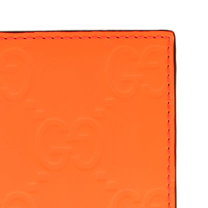 Gucci Rubber Effect GG Embossed Long Card Case New Orange Fluo 8 of 8