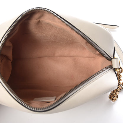 Gucci Calfskin Matelasse Small GG Marmont Chain Shoulder Bag White 5 of 11